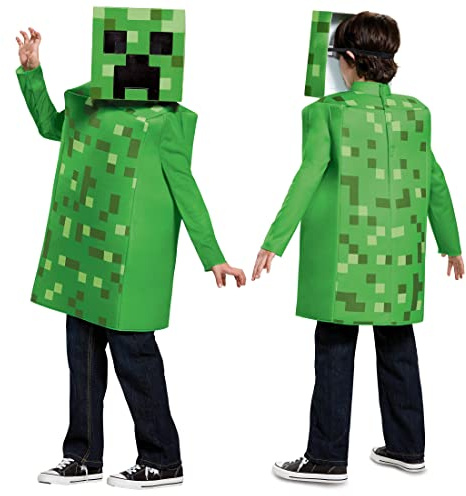 Disguise Costume Minecraft Creeper Bambino, Costume Videogiochi Bambini Disponibile Taglia S, M e L