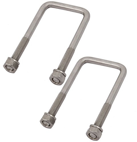 sourcing map 2 Stück Bügelschraube M6 x 35 x 75mm Quadratische Bügelbolzen mit Gewinde 304 Edelstahl U-Bolts mit Mutter U-Bolzen für Dachbox Rohr Abschleppen Befestigung