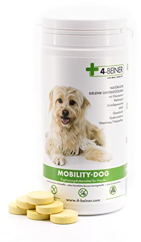 4-BEINER MOBILITY-DOG - naturale supporto articolare con condroitina, glucosamina, MSM, acido ialuronico, incenso, artiglio del diavolo, estratto di cozze verdi, bromelina, curcuma, 120 compresse