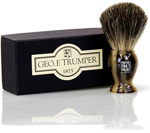 Geo. F. Trumper PB Range SMALL Shaving Brush with Pure Badger Hair Simulated Horn