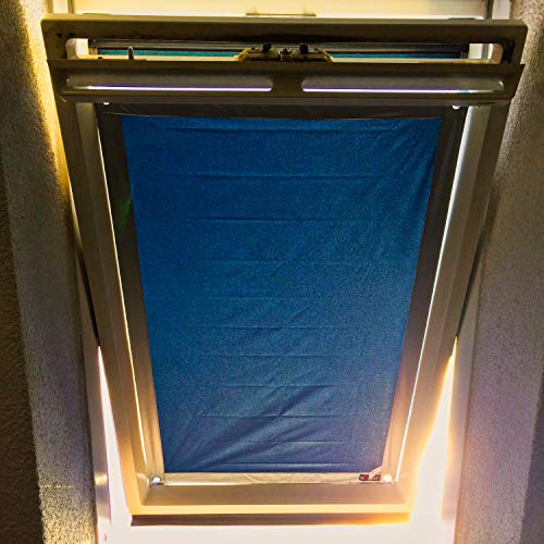 eXsun Dachfenster-Sonnenschutz - Fenster Hitzeschutz ohne Bohren mit Saugnäpfen - Leichter & blickdichter Fenster-Sichtschutz - Verdunklungsrollo für Velux 606 / S06 = ca. 96 x 93 cm