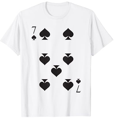 Spielkarte Pik 7 Kartenspiel Karneval Fasching Kostüm T-Shirt