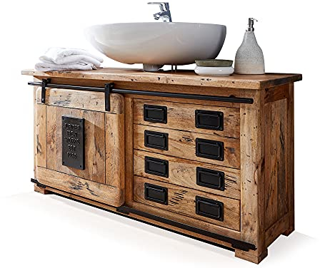BRISTOL Waschbeckenunterschrank II, Material Massivholz, Mango rustikal
