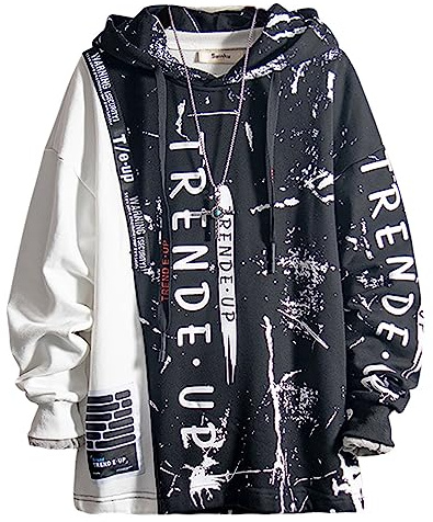Covisoty Felpa Uomo con Cappuccio Stampa di Lettere Hoodie Hip Hop a Maniche Lunghe Sweatshirt Pullover Uomo Autunno Inverno