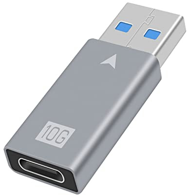 Duttek USB auf USB C Adapter, 10G USB C Buchse auf USB Stecker 3.1 Gen2 OTG Adapter unterstützt PD Schnellladung und Datenübertragung für Telefon, Laptop, Computer.