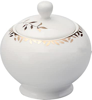 caihuashopping Azucarero Cerámica Sugarjar con Tapa de Flores trazado de tazón de azúcar tazón de salero Caja de condimento de la Caja de condimento for Especias Tazón de Azúcar