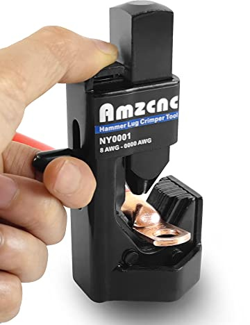 AMZCNC Hammer Lug Crimper Tool - 0000 AWG Battery and Welding Cables( 8 AWG TO 4/0 Wire Gauge)