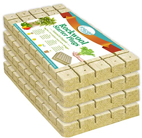 Legigo 1 Inch Rockwool Cubes Seed Starter Plugs for Hydroponics, RockWool Planting Grow Cubes for Hydroponic Tower Garden Soilless Cultivation Plants Germination Cutting Clone (4 Sheet, 200 Plugs)