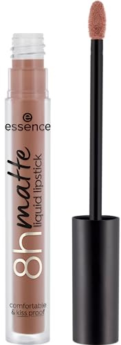 essence 8h matte liquid lipstick, Nr. 01, Braun, langanhaltend, mattierend, schnelltrocknend, matt, vegan, wasserfest, ölfrei, ohne Alkohol, 3er Pack (3x2.5ml)