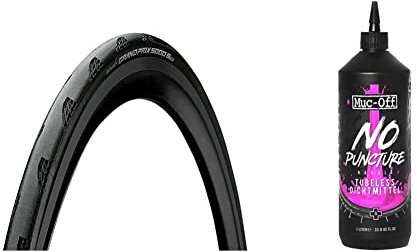 Continental Reifen Deutschland Unisex – Erwachsene Grand Prix 5000 S Reifen & Muc-Off No Puncture Hassle Tubeless Sealant Reifendichtmittel, 1 Liter - Hochwertiges Reifendichtmittel