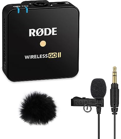 Rode Wireless GO II TX Mikrofon Modul + Lavalier GO Mikrofon + keepdrum Fell-Windschutz