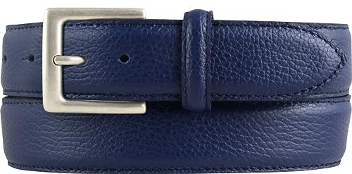 BELTINGER Trachten-Gürtel, 35 mm breit, Herren, Gürtel für die Lederhose, Hosengürtel, strukturiertes Leder, Schließe Altsilber