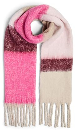 PIECES Pcbea Long Scarf Noos Bc Bufanda, Beetroot Purple/Detail:Colour Blocking, Talla única para Mujer