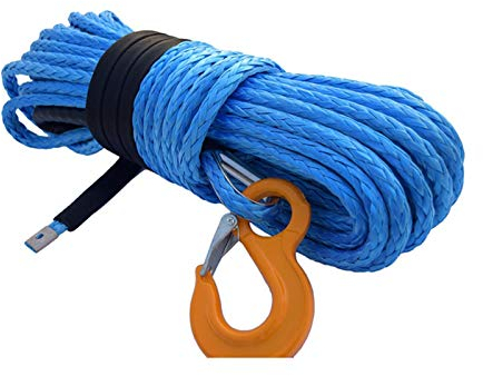 BomDog Abschleppseil, 8 Mm X 30 M Atv-Windenkabel, Synthetisches Windenseil, Abschleppseilauto Für Atv-Utv-Suv-Offroad-Rennen Mit Windenseil/Blu
