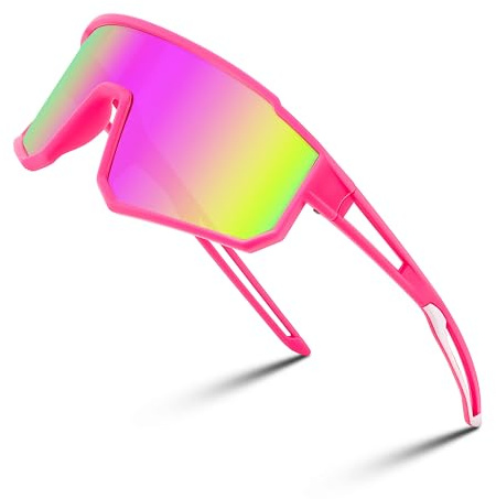 FEISEDY Lunettes de Sport Enfant 6-15 Ans Lunettes de Vélo Polarisées Lunettes de Soleil Sport Protection UV400 pour Garçons Filles B4163