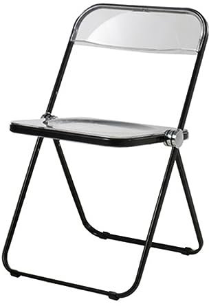 VVHUDA Moderner, minimalistischer Esszimmerstuhl, transparenter Klappstuhl, Fotohocker für Bekleidungsgeschäft (Farbe: Schwarz), kleines Geschenk