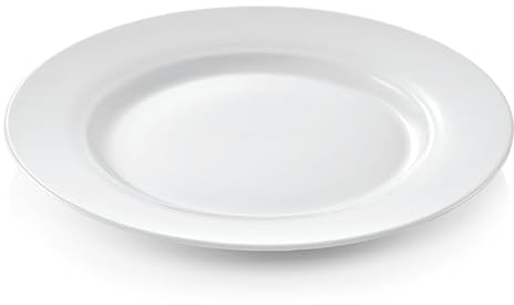 30 assiettes plates Ø 27 cm en porcelaine blanche
