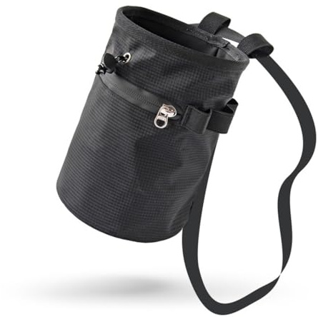 Borsa per gessetti da arrampicata, tessuto Oxford Ripstop 420D, con chiusura a coulisse, cintura regolabile per arrampicata e ginnastica, borse gesso multi-tasca, per gymnastik, gewichtheben