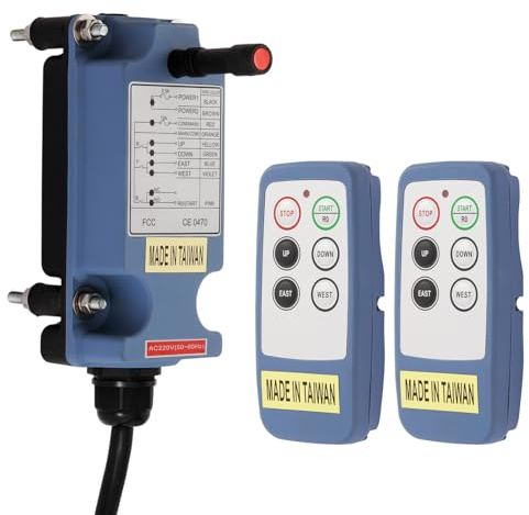Mini Télécommande sans fil pour pont roulant grue pour industriel 4 canaux boutons 220V électrique Treuil Remorque à benne basculante radio 2 émetteurs et récepteur Saga-L6