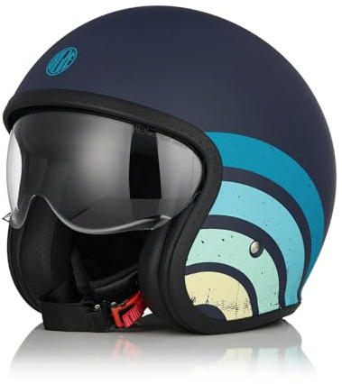 ORIGINE Casque de Moto Jet Casque de Scooter avec Lunettes ECE 22-06