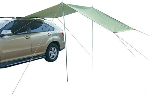 Toldo para Coche, 210D, Impermeable, Tela Oxford, portátil, Tienda de campaña Lateral para Furgonetas, Furgonetas, autocaravanas o caravanas (Gris)