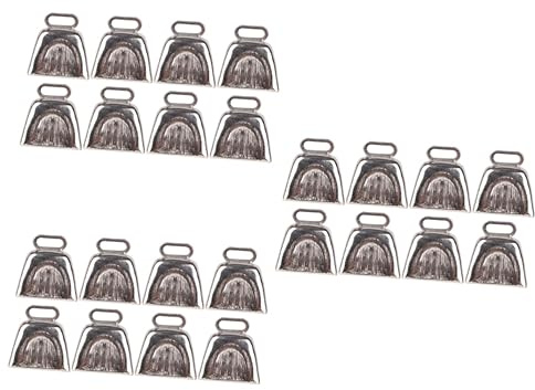 BESTonZON Pz campane di chiamata quadrate campane anti smarrimento batacchi rumorosi bubells football sport campanaccio per mucche rumorista di campanacci campanelli con manico Silver