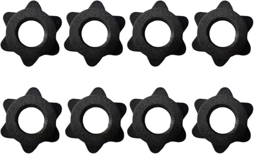Theaque Sternverschlüsse, 2,5 cm Langhantel, Spinlock-Verschlüsse, Schraubklemmen, Standard-Hantel, Sechskantmutter, Kurzhantelstange, Mutter, Langhantel-Schraubverschlüsse für Hanteltraining, 8 Stück