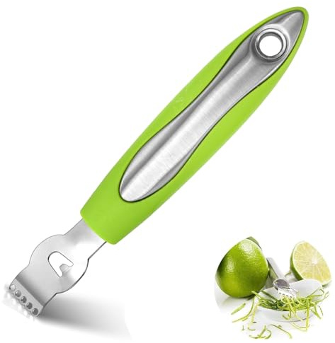 YIOIY Citron rostfritt stål rivjärn orange citron kök skalare verktyg med kanalkniv (grön-B)