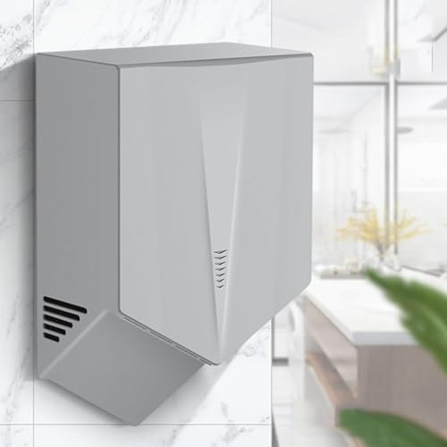 ZyKnaurral Asciugamani Automatici, Asciugamani Commerciali ad Alta velocità, Asciugamani elettrici a Parete per uffici, ristoranti, Centri Commerciali e lavatoi e bagni,Grey