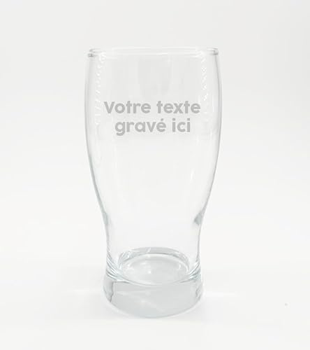 Monsieur TSHIRT Verre à Biere Gravé Personnalisable - Texte ou Nom Personnalisé