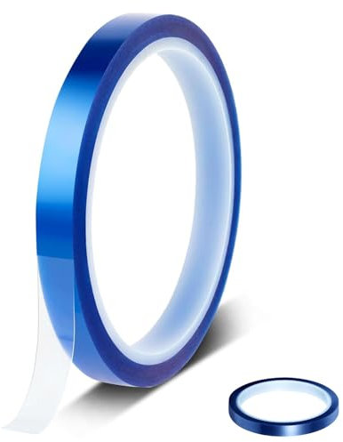 JJiaoLinin Cinta de Alta Temperatura,10mm*33m Alta Temperatura Cintas Resistentes al Calor Cinta Cinta De Sublimación De Alta Temperatura Cinta Térmica para Enmascarar, Soldar, Electricidad(Azul)