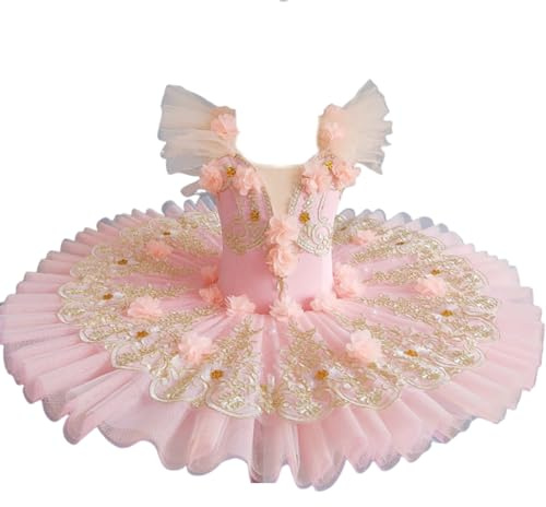 Pink,150,EFLALYHG Flickor Professionell Balett Tutu-klänning Barn Prinsessfat Pannkaka Svansjön Ballerina Scendanstävling Kostym