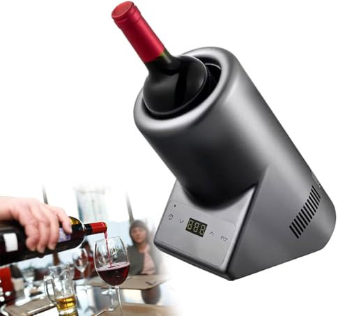 Beachtiful Enfriador de Vino Eléctrico, Cubo Enfriador de Vino para 750 ml de Vino Tinto, Blanco o Champán, Accesorio de Vino para Barra de Cocina y RV,B