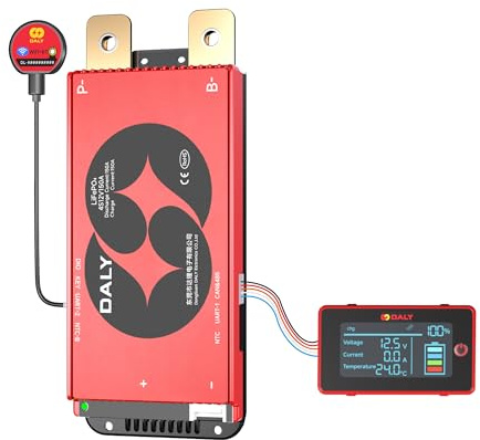 DALY BMS 4S 12V 150A RS485 CAN + 3 Display + WLAN Bluetooth | LiFePO4-Akku-Unterstützung. Intelligente Fernüberwachung. Echtzeit-Datenanzeige. Wechselrichter-Kompatibilität.