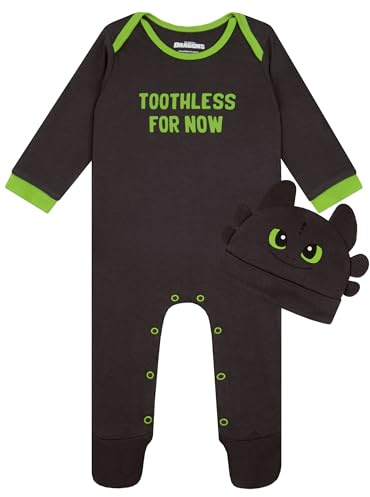 How To Train Your Dragon Baby Strampler Neugeborene Und Mütze Baby, Toothless Stampler Für Jungen, Schlafanzug Mit Füßen, Schwarz