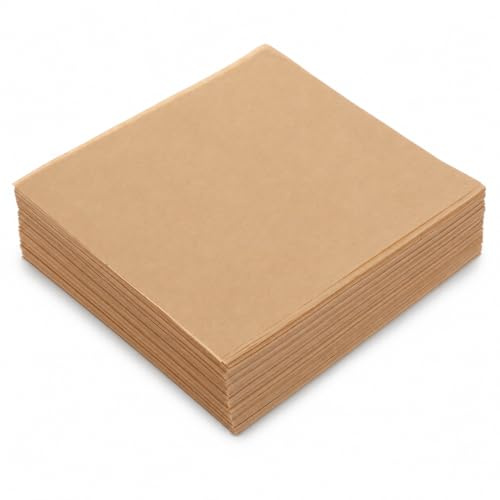 100PCS Parchment Paper Sheets - Baking Paper Sheets - Unbleached Nonstick Baking Paper - Precut 15x15cm for Wrapping, Cookies, Patty Storage (Brown)