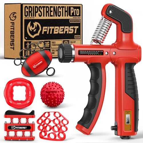 FitBeast - 6-delat styrketräningsset med justerbart grepp för bättre handprestanda