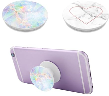 WUSJCOF 2 Pezzi Supporti per Smartphone, Anello Girevole a 360°, Base Estraibile e Impugnatura, Pieghevole e Retrattile, per Smartphone e Tablet