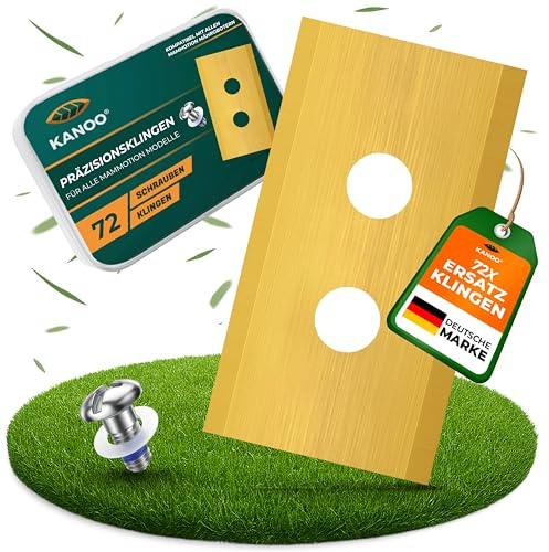kanoo Lames pour Mammotion LUBA & YUKA, 72 Pièces avec Vis Frein-Filet et Rondelles, Revêtement Titane, Boîte de Rangement, Compatibles LUBA 1 LUBA 2 AWD LUBA 3 AWD YUKA YUKA Mini 2