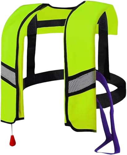 Life Jacket for Men Women - 150N Automatic Inflation Swim Vest with Reflective Strips & Safety Buckle ~ Lightweight &Breathable