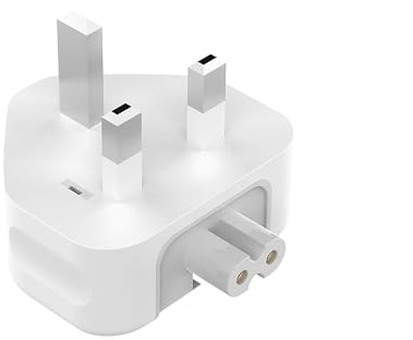Powice Reiseadapter Europa auf UK, kompatibel mit Apple Power Adapter, Ersatz AC Ladestecker für Apple Netzteil, Netzstecker Adapter für Reisen nach Großbritannien, Irland, Hongkong, Singapur