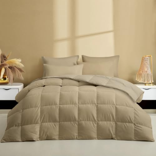 Zelesta Wonderbed Baumwolle 4-Jahreszeiten Bettdecke 140x200 cm – 2-in-1 Kombi Bettdecke & Bezug in einem | Klicksystem | Waschbar & Trocknergeeignet | Antiallergisch (Taupe Blush, 140x200 cm)