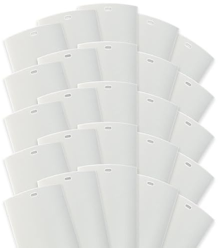 Calyx Interiors Vertical Blinds Replacement Slats, White Heavy Duty PVC Vinyl Smooth Curved Slats, 3.5 Width x 82.5 Length, 25 Pack