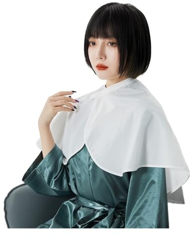 Frisörkappa skönhet makeup shawl hårdresser duk dye wrap barbershop hårklippning cape salong (vit)