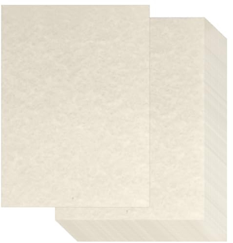 120 Sheets Printed Parchment Paper, 180GSM Thickened A4 Creamy White Blank Certificate Printing Paper, Ivory Antique Textured Stationery for Writing Resume, Diploma