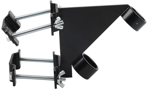Serenophile Stainless Steel Flag Pole Bracket, No Drill Flag Pole Holder for Balcony Railing, Deck, RV & Fence, Heavy Duty Black Mount Fits up to Inch Poles