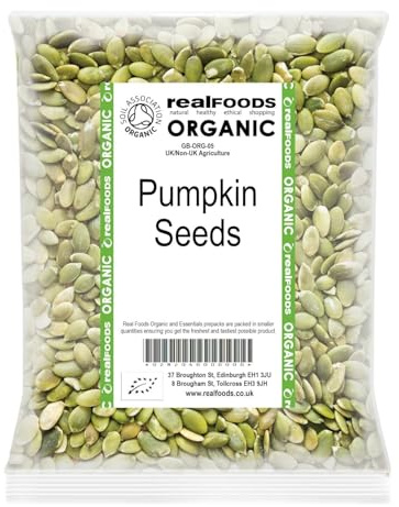 Real Foods Organic Pumpkin Seeds 1kg | Plastic-Free Packaging | High Protein Natural Snack