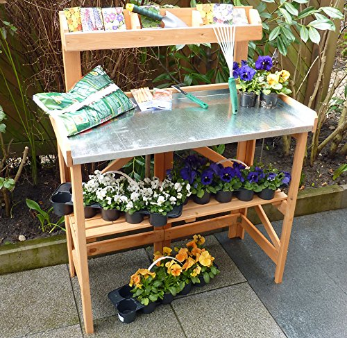 Promadino Pflanztisch klappbar mit Ablage