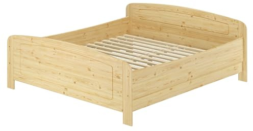 Erst-Holz®Seniorenbett Doppelbett Hoher Sitz Massiv Kiefer 180 x 200 Lattenrost