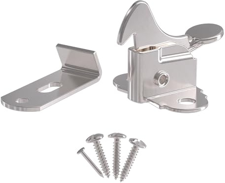 Nickel Plated Spring Action Elbow Door Catch & Latch - Hardware for Doors, Spring Loaded Catch for Antique, Vintage or Modern Furniture - VL1-SN